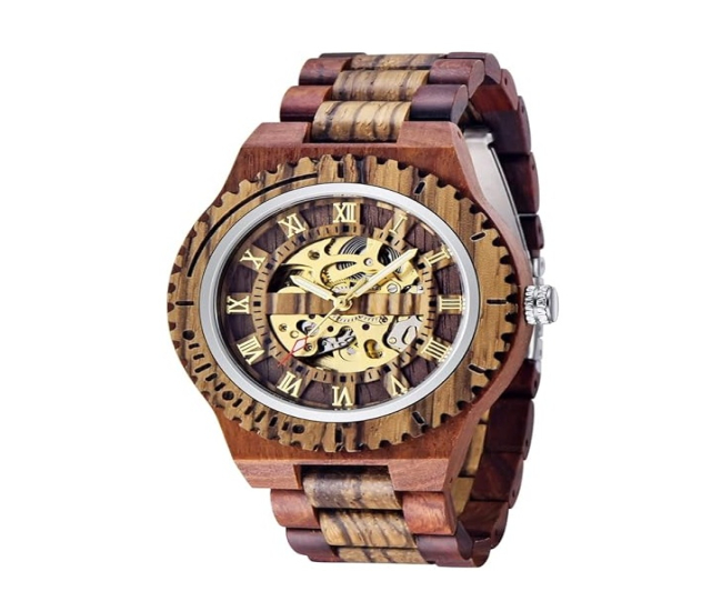 Men's Wooden Mechanical Watch 
